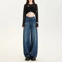 Wide Leg Baggy Barrel Jeans — vista frontale