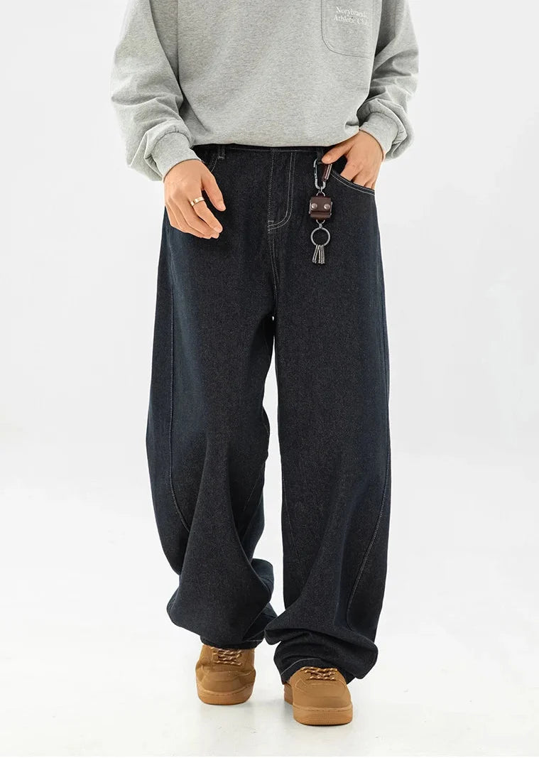 Wide Leg Baggy Dark Wash Jeans — in alternativa