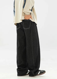 Wide Leg Baggy Dark Wash Jeans — dettaglio della stampa