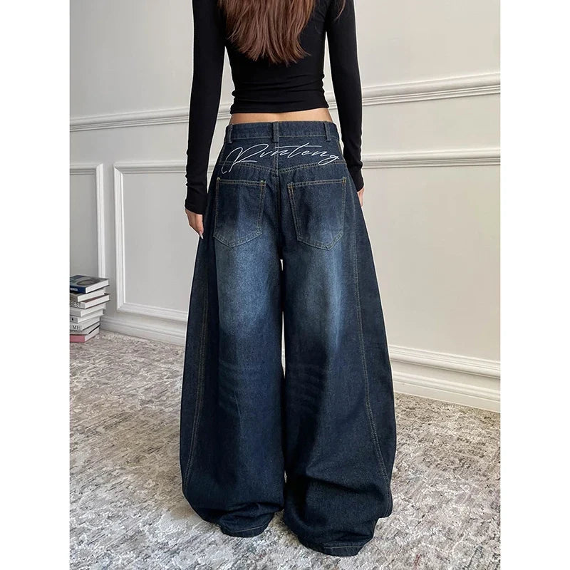 Wide Leg Baggy Denim Boot Cut Barrel Jeans — in alternativa