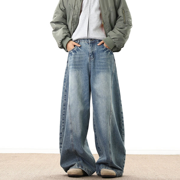 Wide Leg Baggy Denim Jeans — vista frontale
