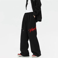 Wide Leg Embroidered Baggy Sweatpant Joggers Trousers — dettaglio del tessuto
