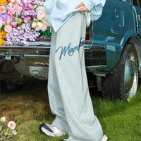 Wide Leg Embroidered Baggy Sweatpant Joggers Trousers — dettaglio