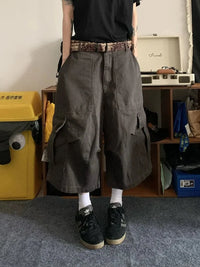 Wide Leg Vintage Cargo Jorts Shorts — dettaglio