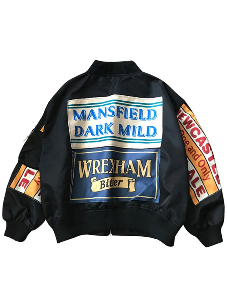 Windbreaker Coat Patch Design Jacket — vista frontale