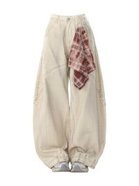 Womens Apricot Baggy Wide Leg Jeans — vista frontale