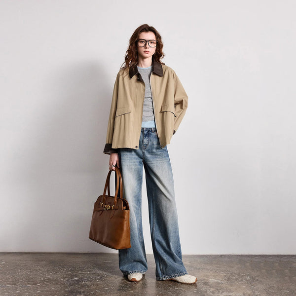 Womens Barn Style Trench Coat — vista frontale