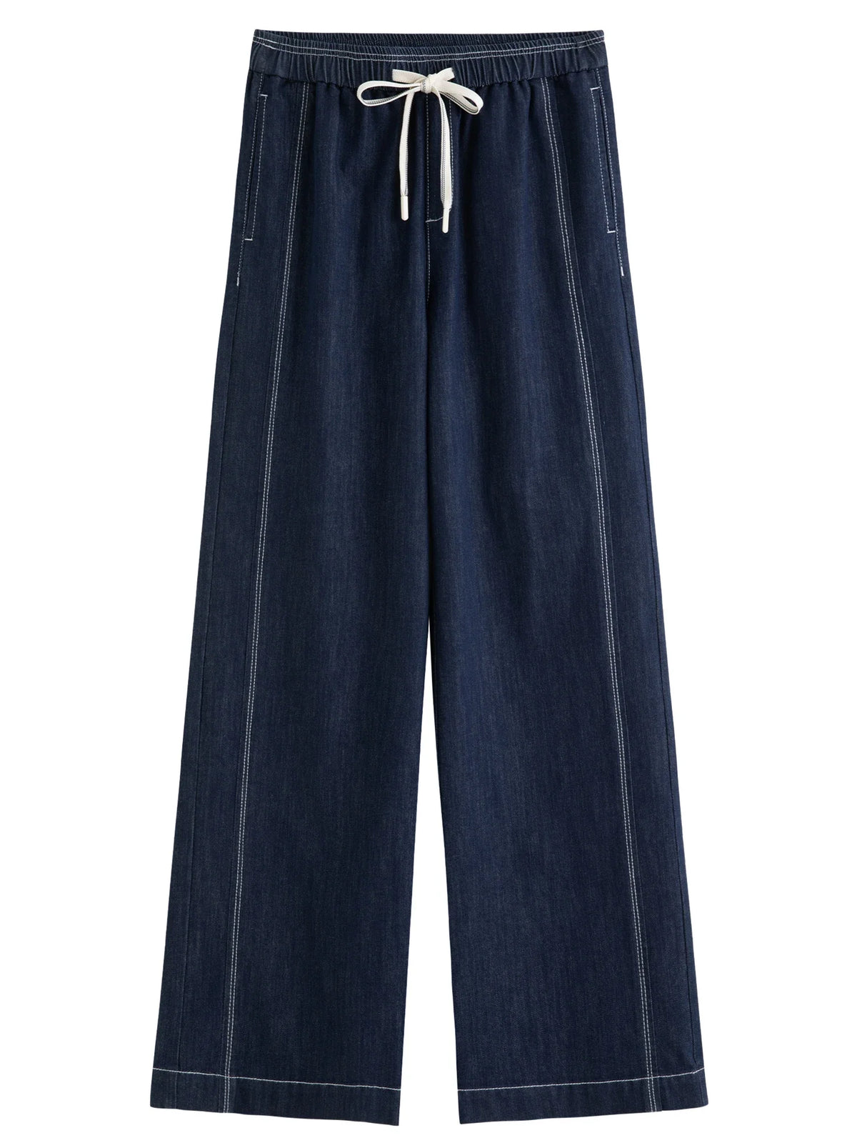 Womens Contrast Topstitching Straight Leg Jeans — dettaglio della stampa