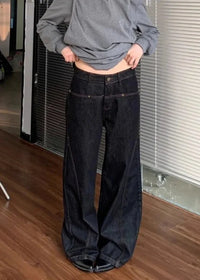 Womens High Waist Baggy Denim Jeans — dettaglio