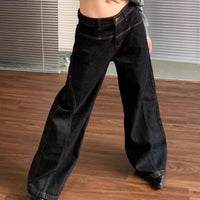 Womens High Waist Baggy Denim Jeans — vista posteriore