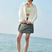 Womens Loose Hooded Windbreaker Coat — in alternativa