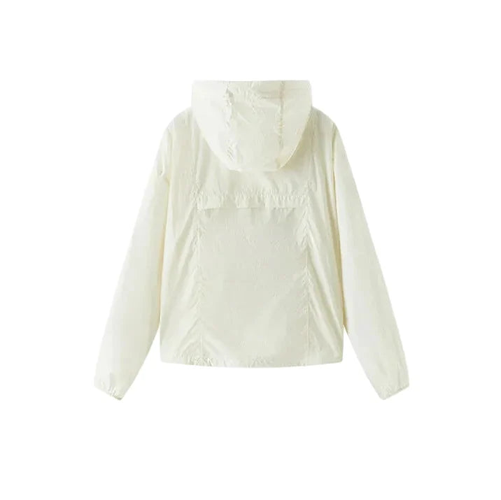 Womens Loose Hooded Windbreaker Coat — dettaglio del tessuto