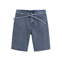 Womens Rhinestone Printed Denim Shorts Jorts — vista posteriore