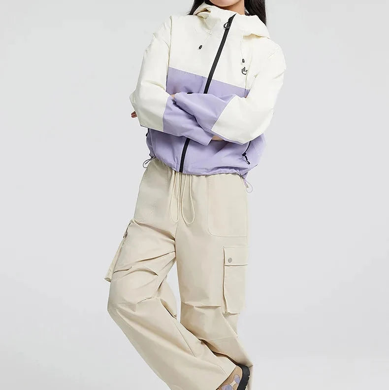 Womens Short Waterproof Windbreaker Jacket — dettaglio