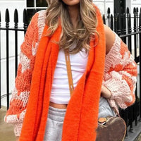 Womens Striped Lantern Sleeves Cardigan — vista posteriore