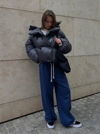 Womens Winter Warmer Hooded Puffer Jacket Coat — vista frontale