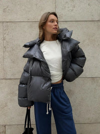 Womens Winter Warmer Hooded Puffer Jacket Coat — dettaglio della stampa