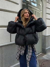 Womens Winter Warmer Hooded Puffer Jacket Coat — vista posteriore