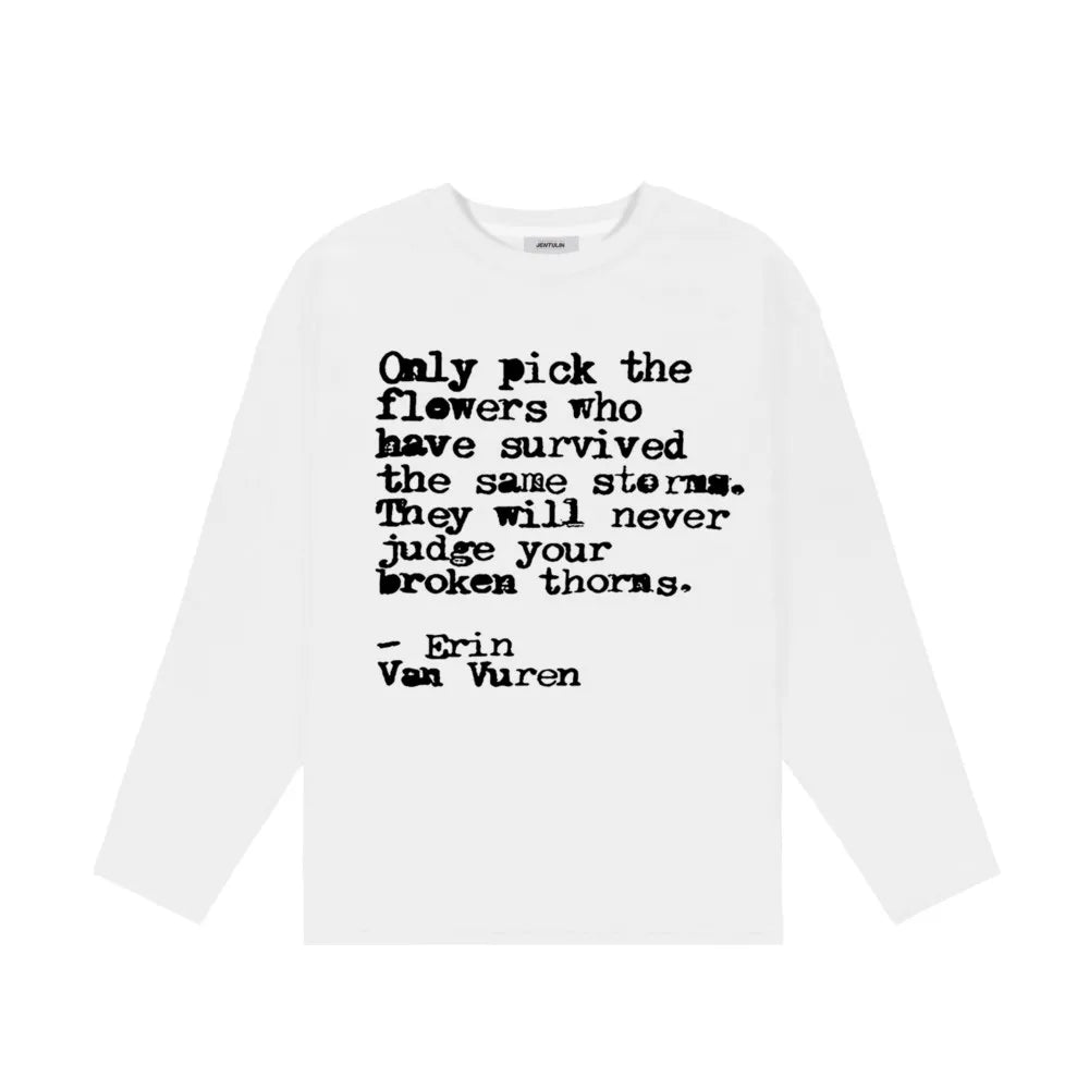 Words Of Wisdom Long Sleeve Graphic Top T Shirts — vista frontale