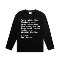 Words Of Wisdom Long Sleeve Graphic Top T Shirts — vista posteriore