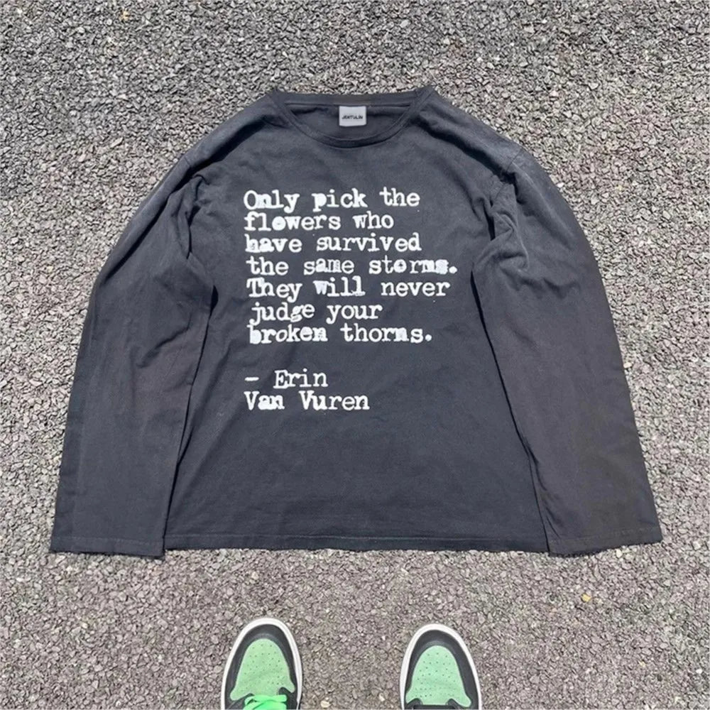 Words Of Wisdom Long Sleeve Graphic Top T Shirts — in alternativa