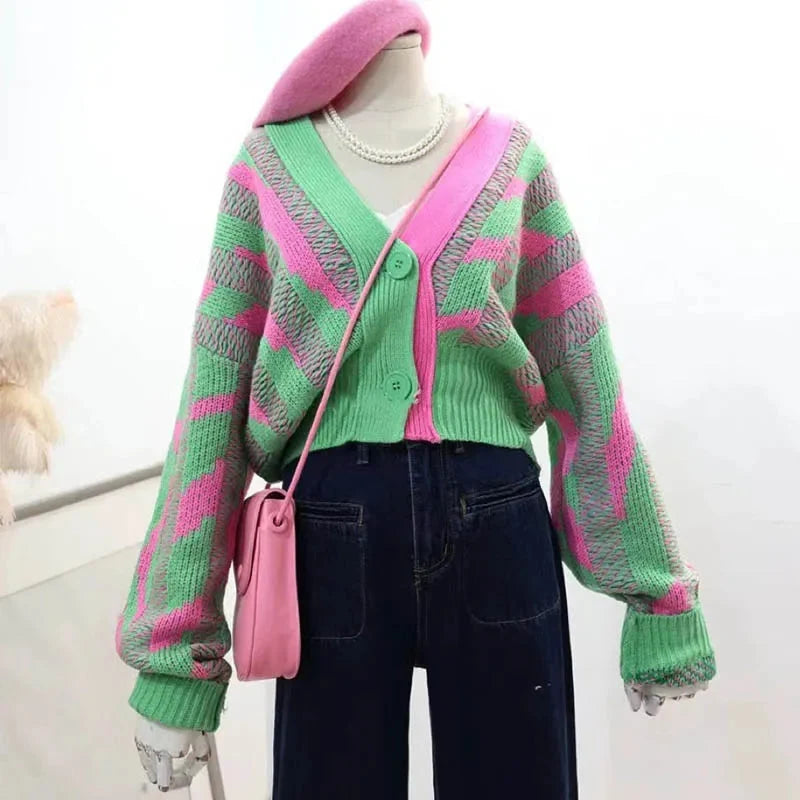 Zerbra Block Long Sleeve Cardigan — vista frontale