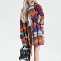 Colour Block Striped Cardigan Sweater — vista posteriore