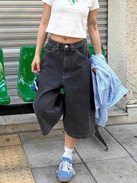 Oversized Streetwear Womens Jorts — dettaglio della stampa